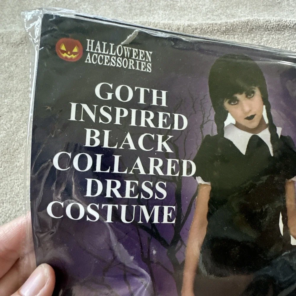 Halloween Accessories ~ Goth Inspired Wednesday Adams Costume Ages‎ 10-12~ New